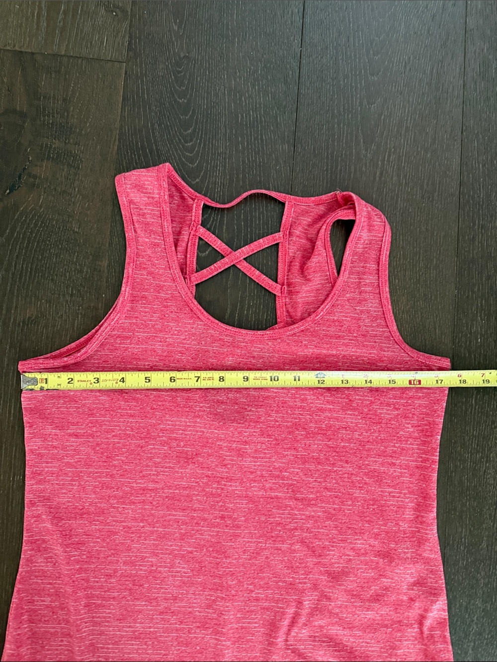 Marika Heathered Pink Crisscross Back Tank - Picture 4 of 5